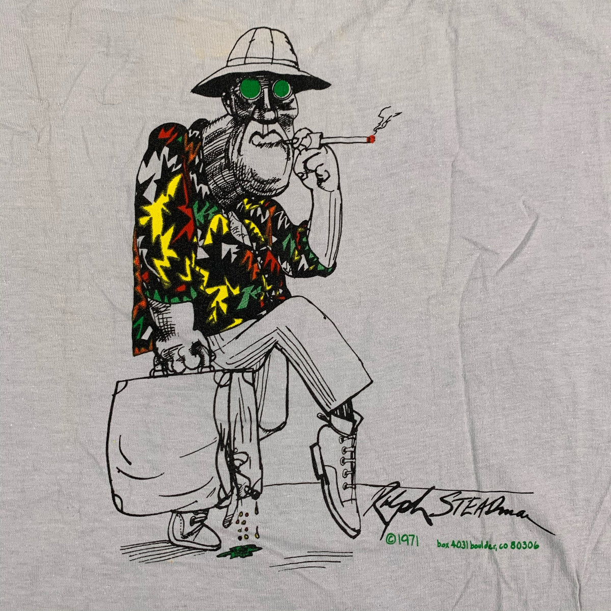 Vintage Ralph Steadman &quot;Fear And Loathing In Las Vegas&quot; Dr. Gonzo T-Shirt
