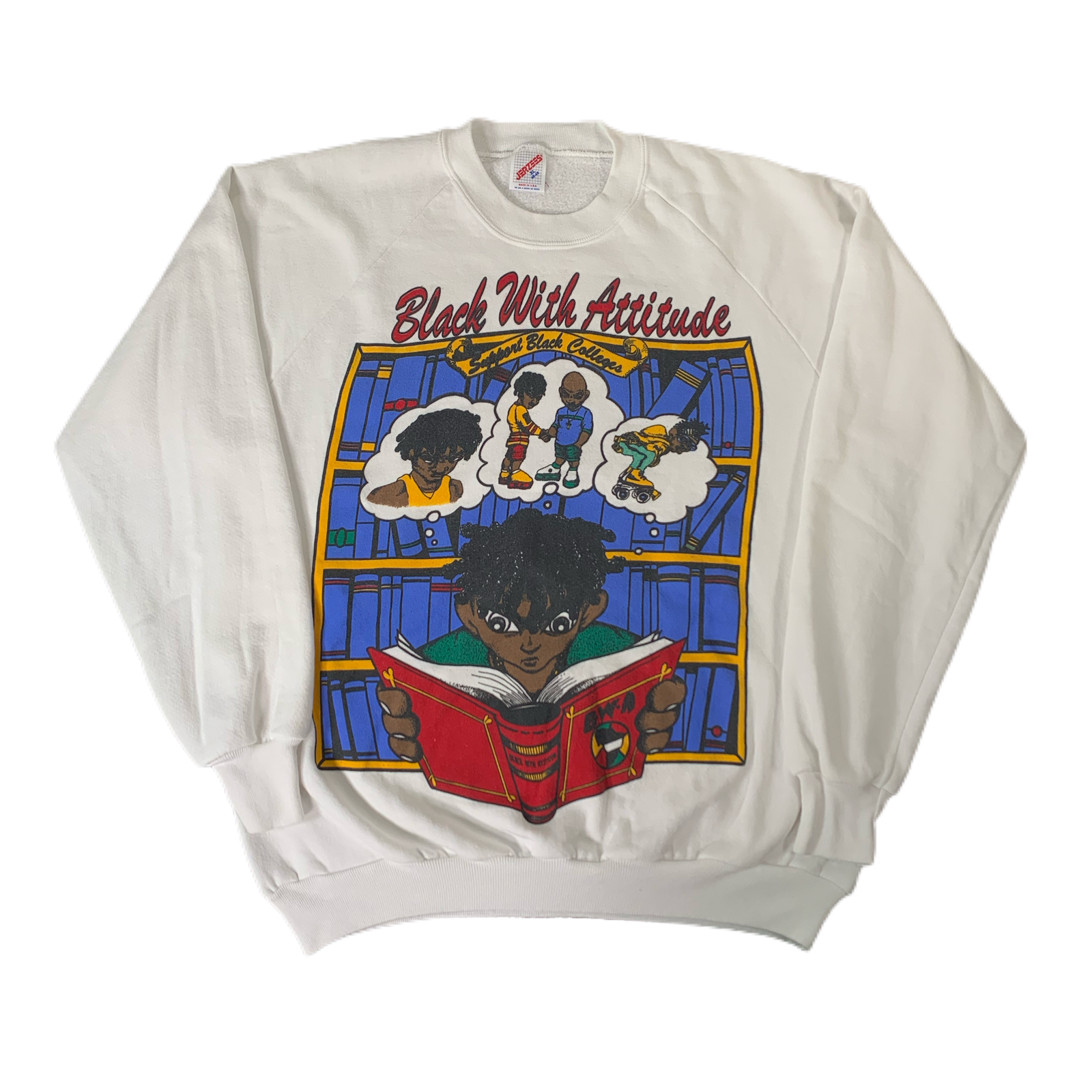 Vintage Black With Attitude "Support Black Colleges" Crewneck Sweatshirt - jointcustodydc