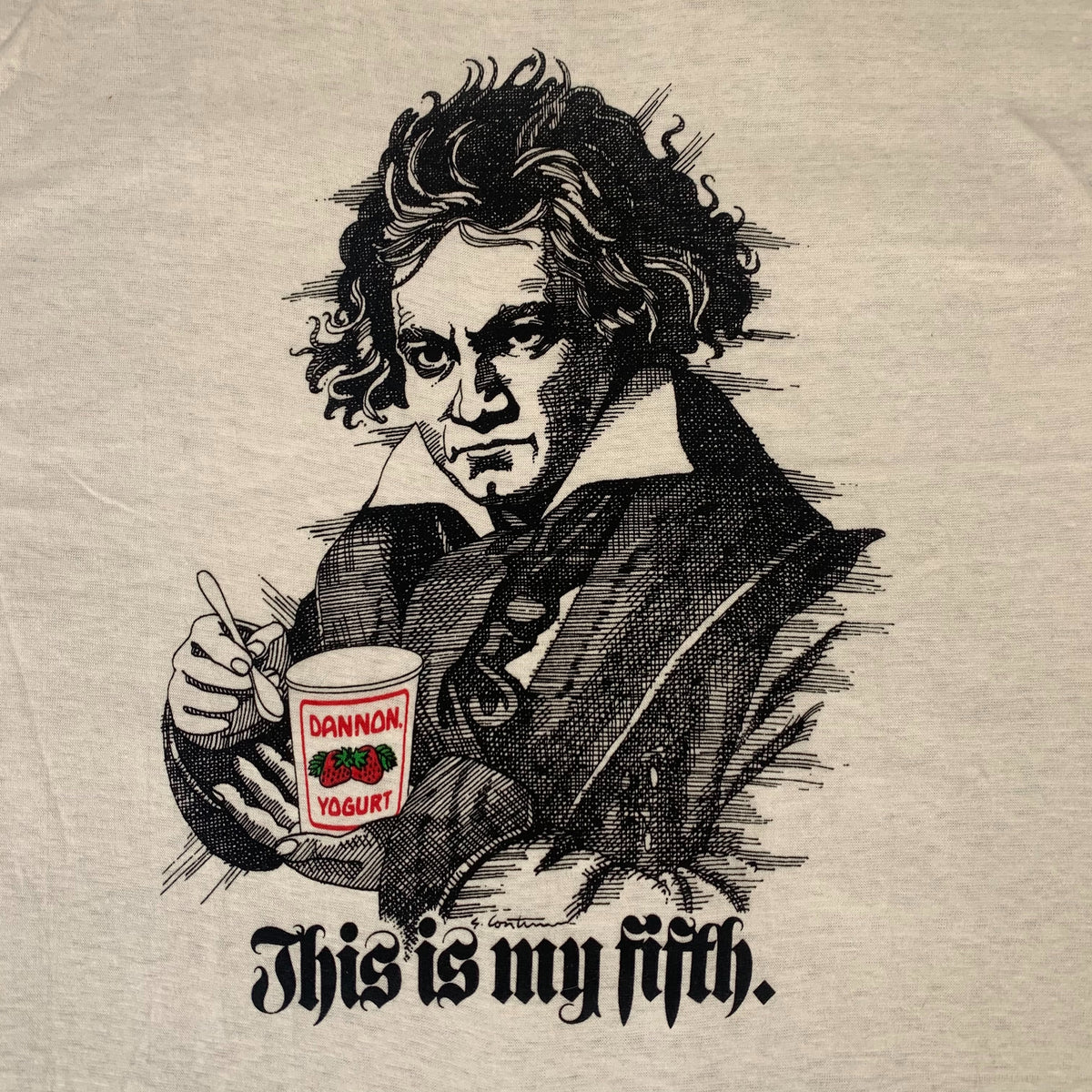 Vintage Dannon Yogurt &quot;Ludwig Van Beethoven&quot; T-Shirt