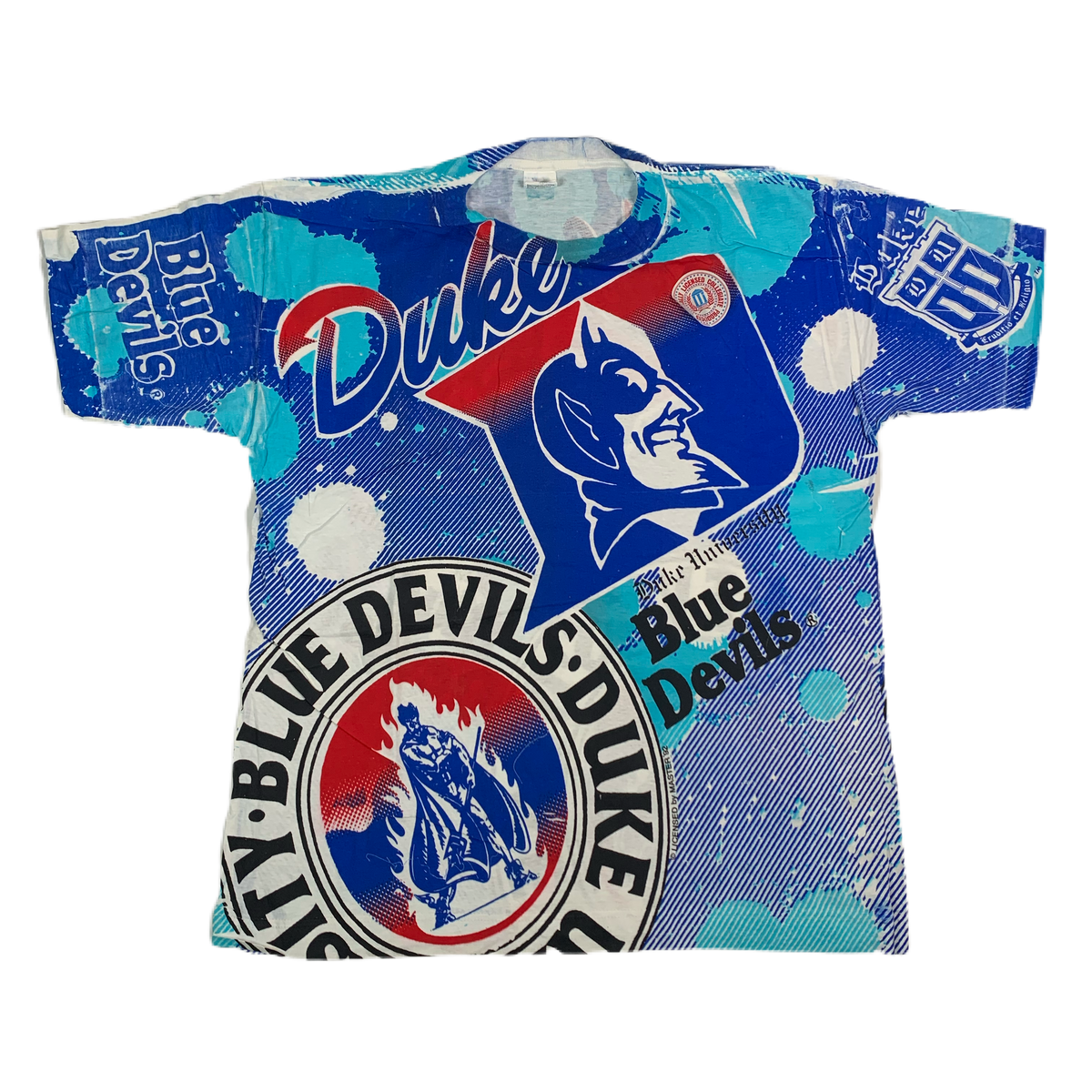 Vintage Duke University &quot;Blue Devils&quot; All Over Print T-Shirt - jointcustodydc