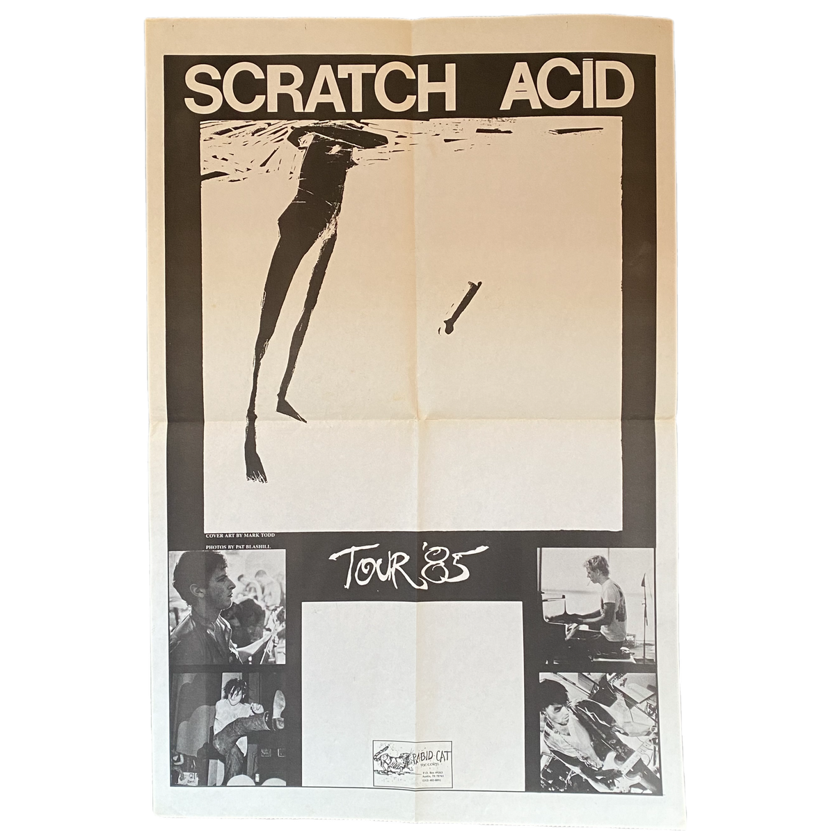 Vintage Scratch Acid &quot;Tour &#39;85&quot; Rabid Cat Records Tour Poster