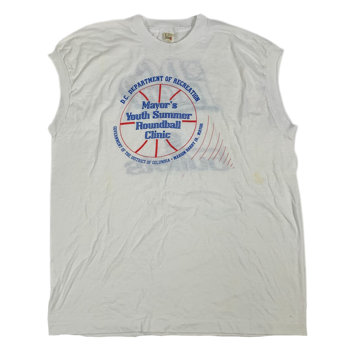 Vintage Marion Barry &quot;Youth Summer Roundball Clinic&quot; Sleeveless T-Shirt