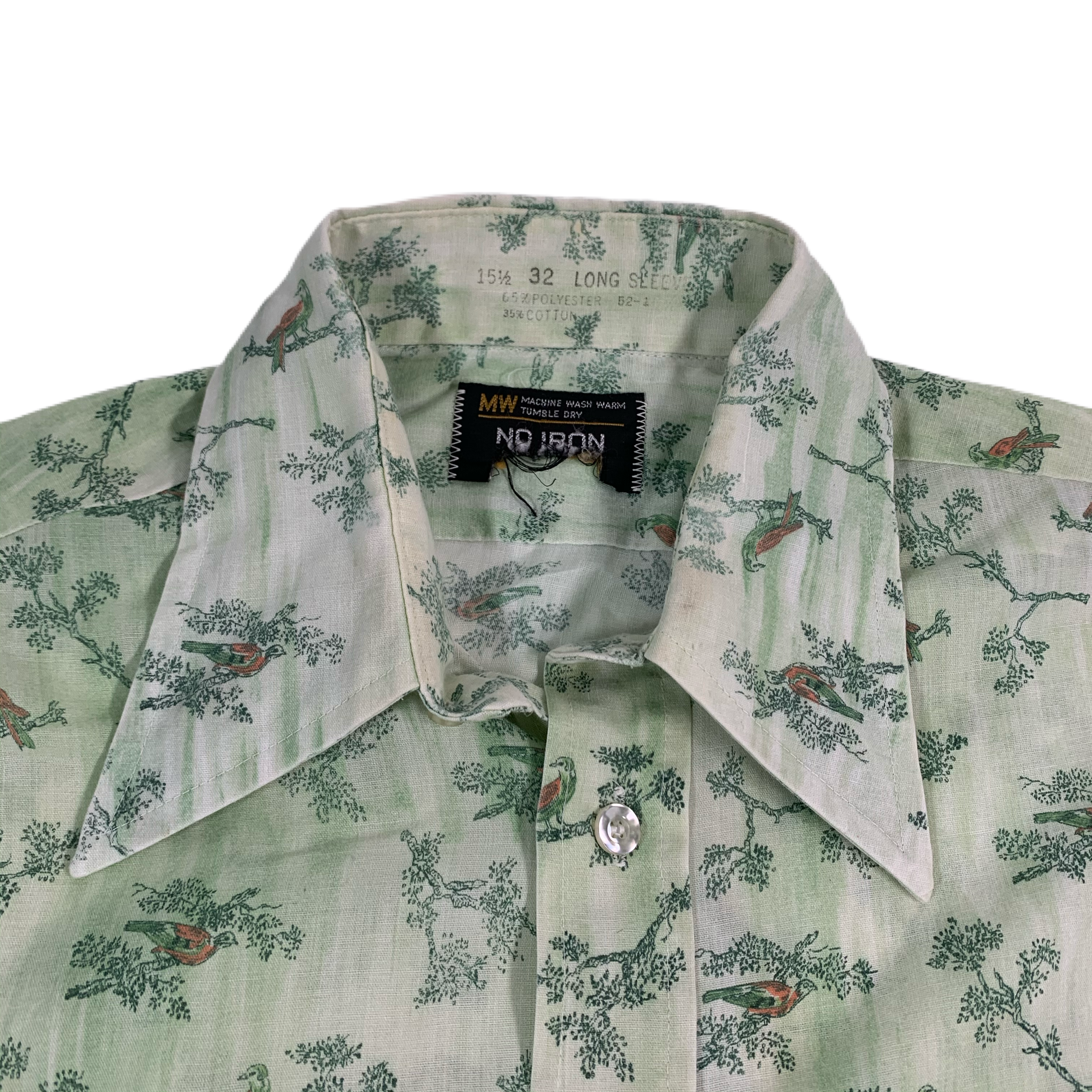 Vintage 1970s Top Silky All-over Print Floral Polyester With 