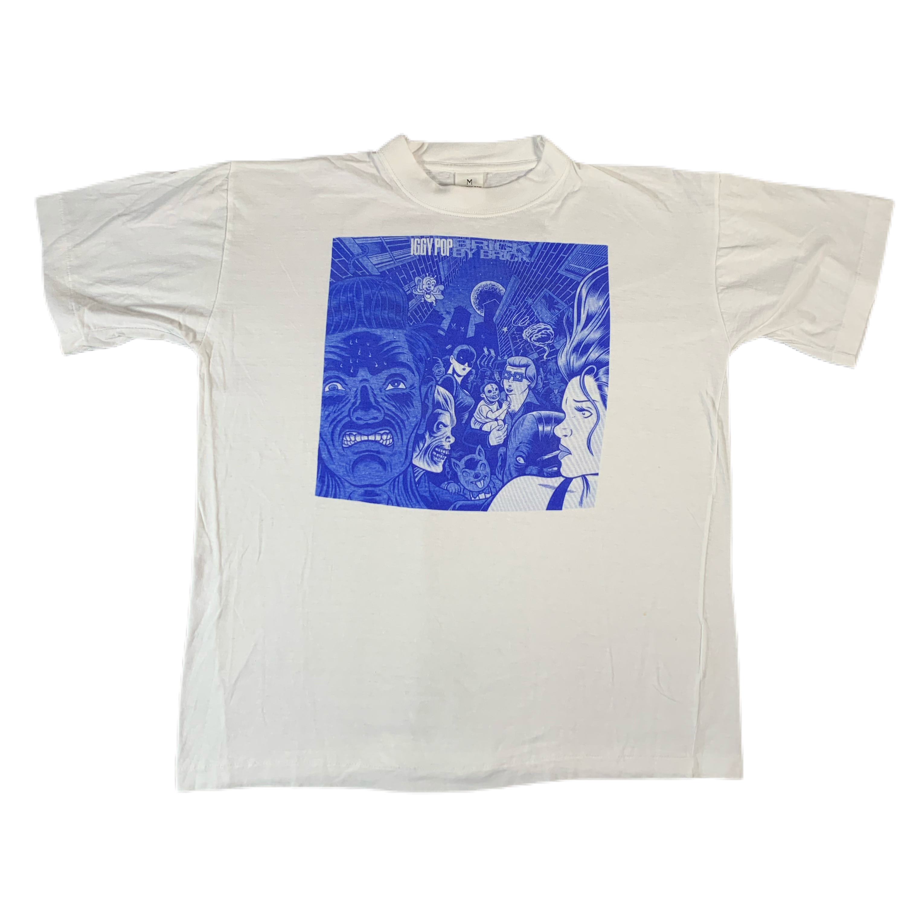 Vintage 90's Iggy Pop Brick By Brick All Over Print Band T