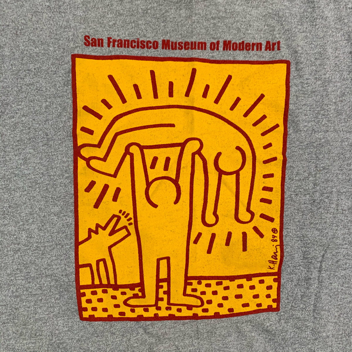 Vintage Keith Haring &quot;San Francisco Museum Of Modern Art&quot; The Human Condition T-Shirt