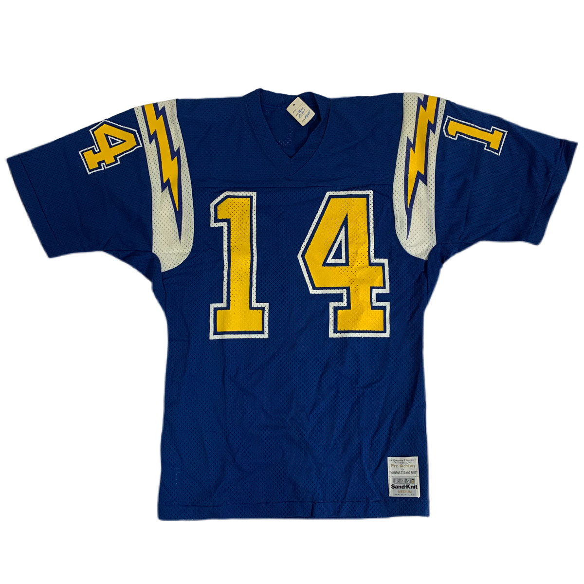 Vintage San Diego Chargers &quot;Sand-Knit&quot; #14 Pro Cut Football Jersey