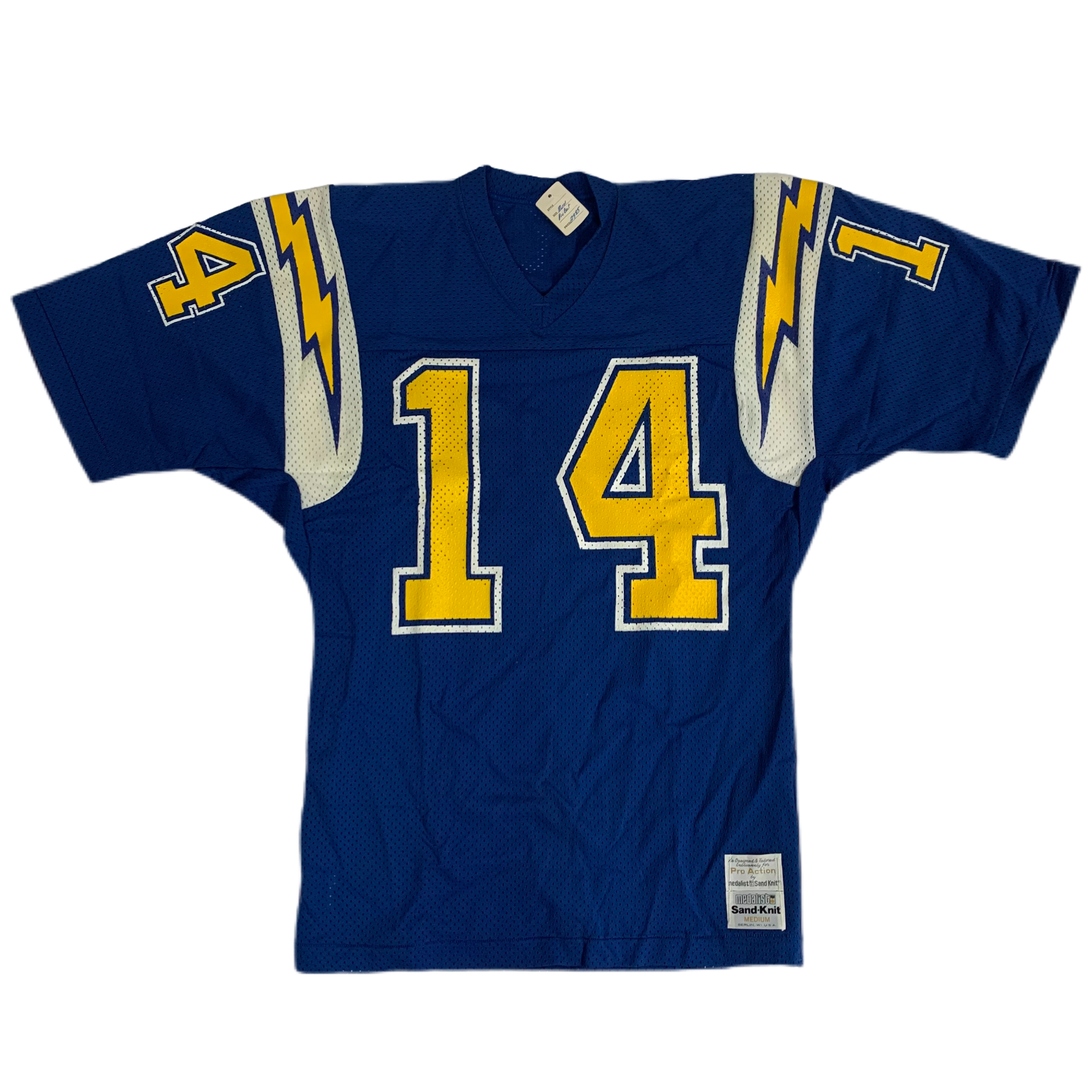 Vintage San Diego Chargers 'Sand-Knit' #14 Pro Cut Football Jersey