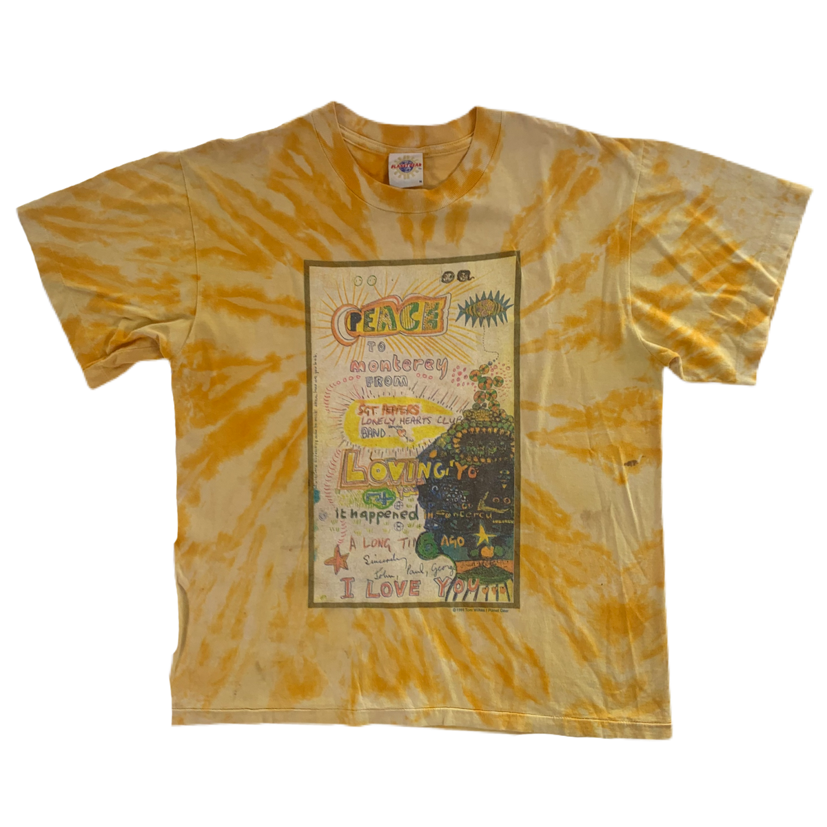 Vintage The Beatles &quot;Monterey Pop&quot; Tie-Dye T-Shirt