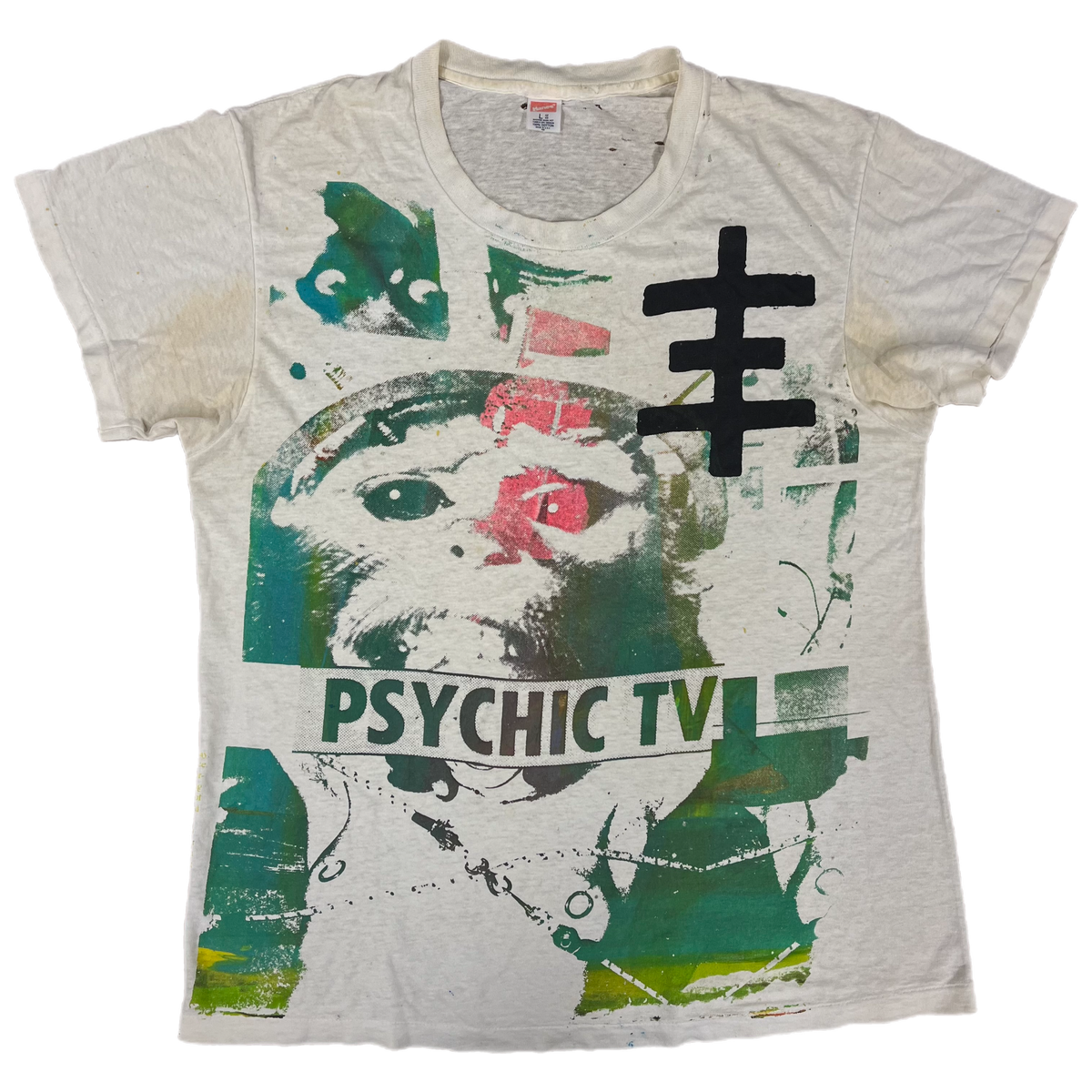 Vintage Psychic TV &quot;Monkey&quot; Don Rock Test Print T-Shirt