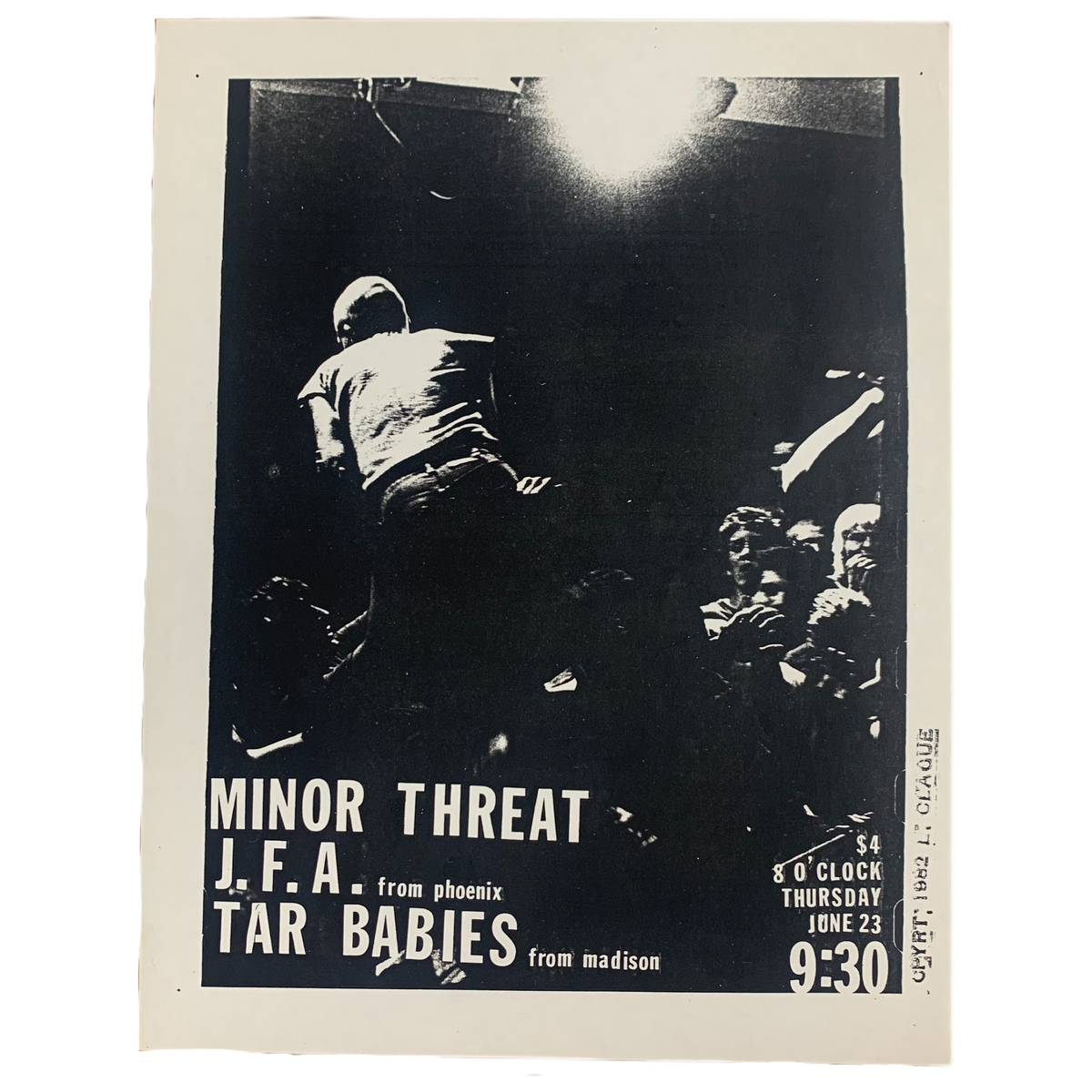 Vintage Minor Threat &quot;J.F.A.&quot; 9:30 Club Show Flyer