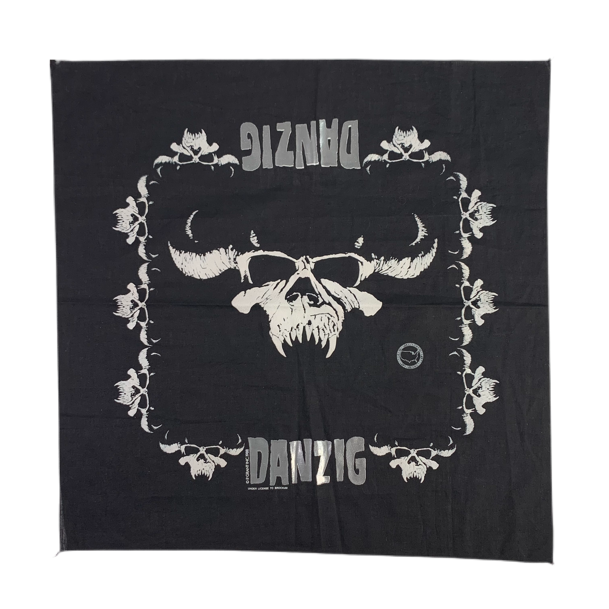 Vintage Danzig Def American &quot;Silver Ink&quot; Bandana