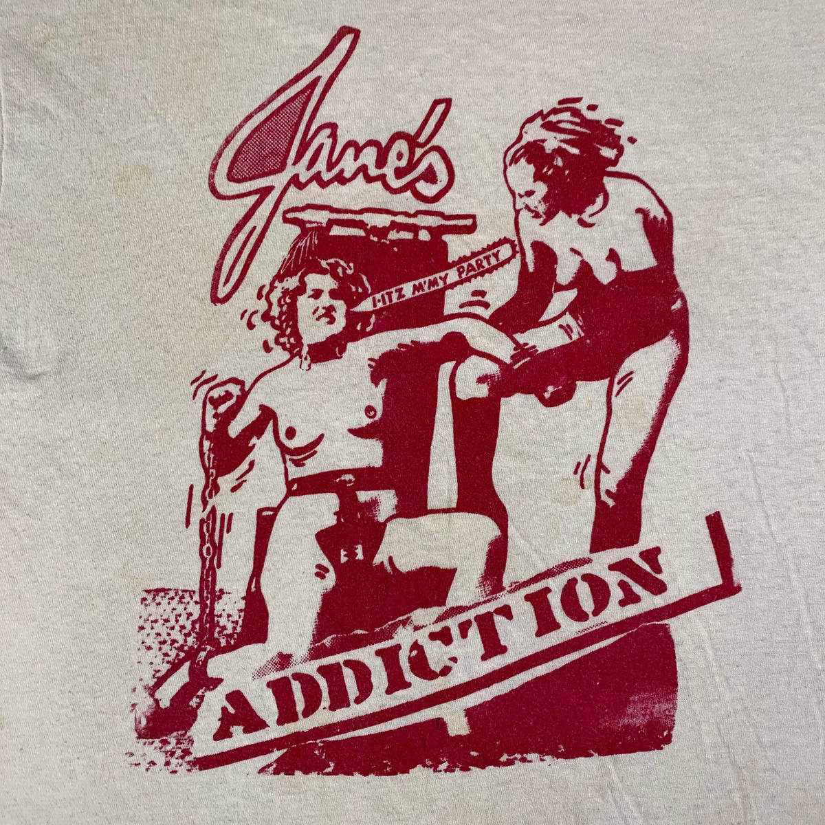 Vintage Jane&#39;s Addiction &quot;I-ITZ M&#39;MY PARTY&quot; Cut T-Shirt