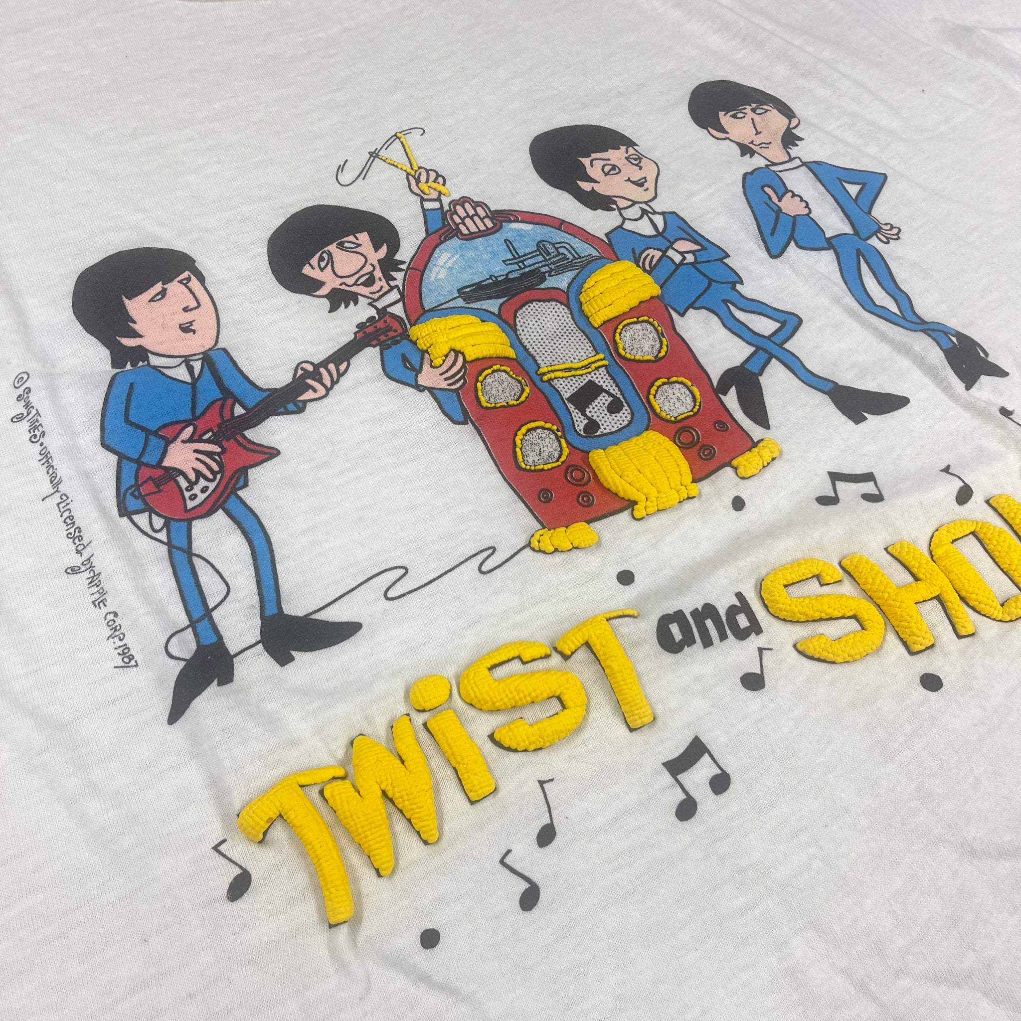 Vintage The Beatles Twist and Shout Puffy Ink Apple Corps T Shirt jointcustodydc