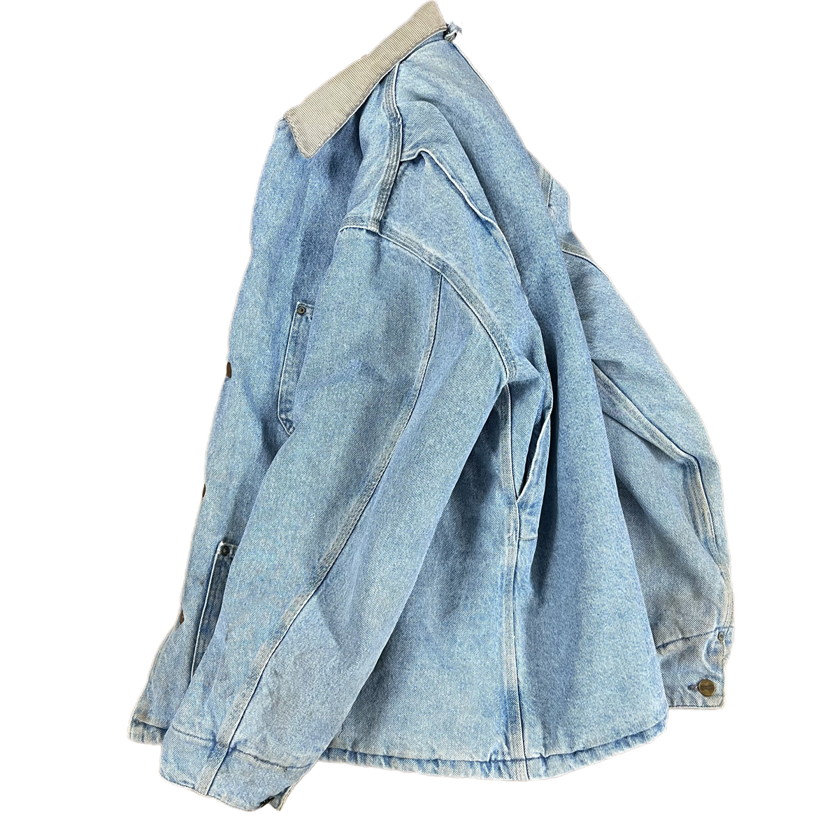 Vintage Carhartt &quot;Stonewashed&quot; Denim Blanket-Lined Chore Coat