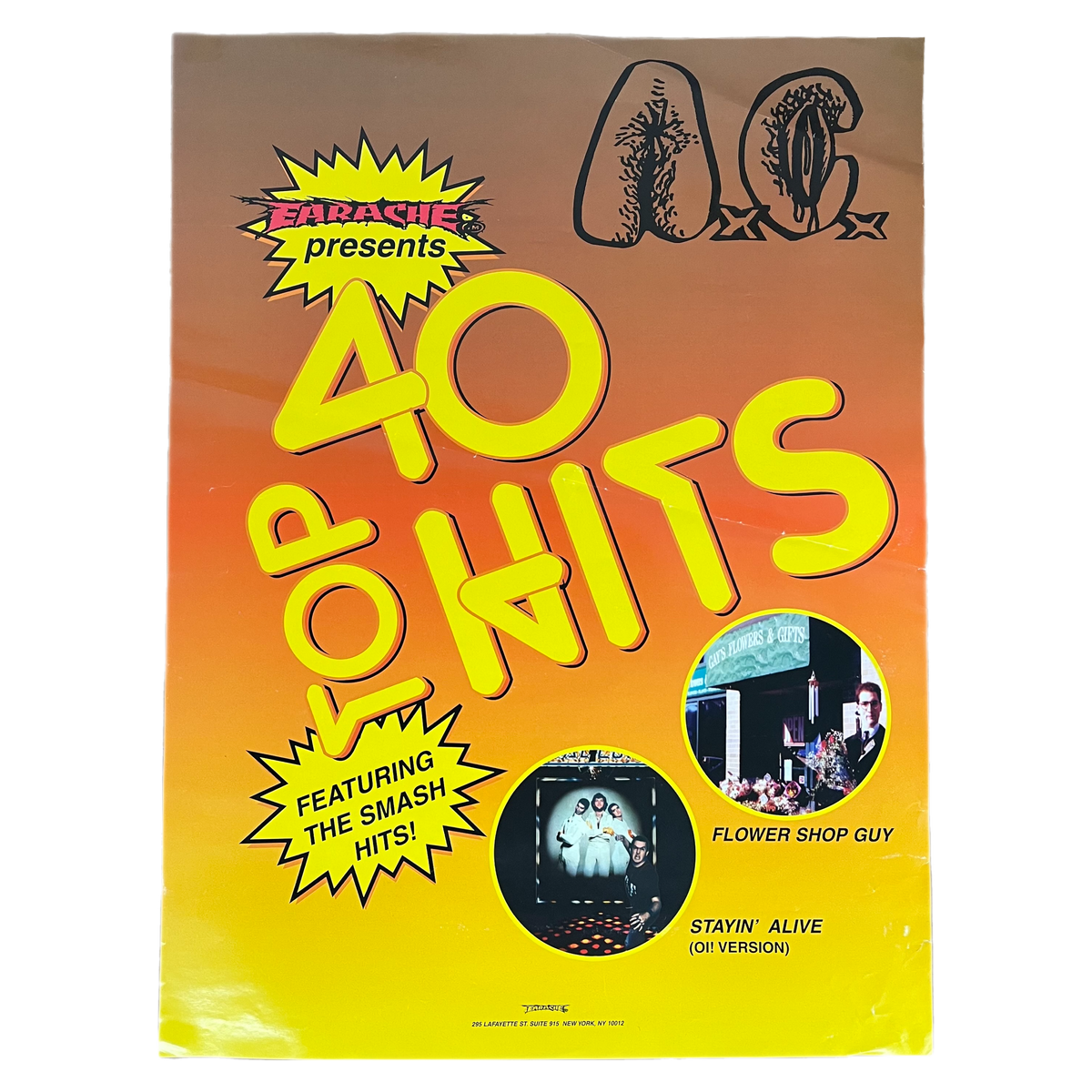 Vintage Anal Cunt &quot;Top 40 Hits&quot; Earache Records Promotional Poster