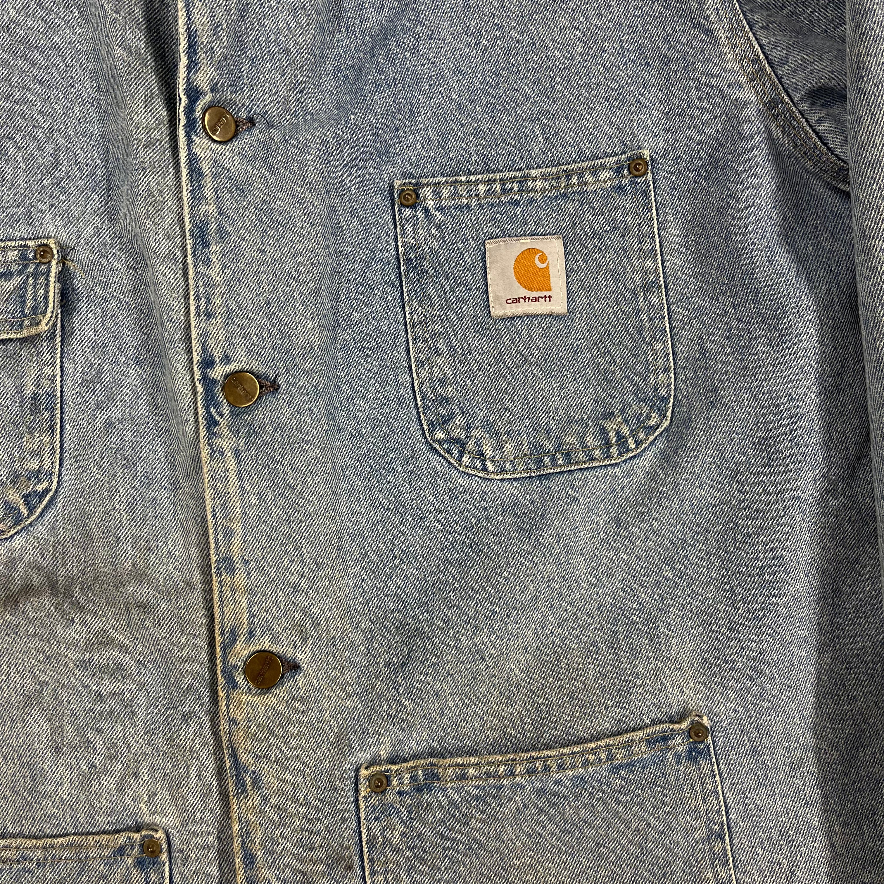 Carhartt denim clearance barn coat stonewashed