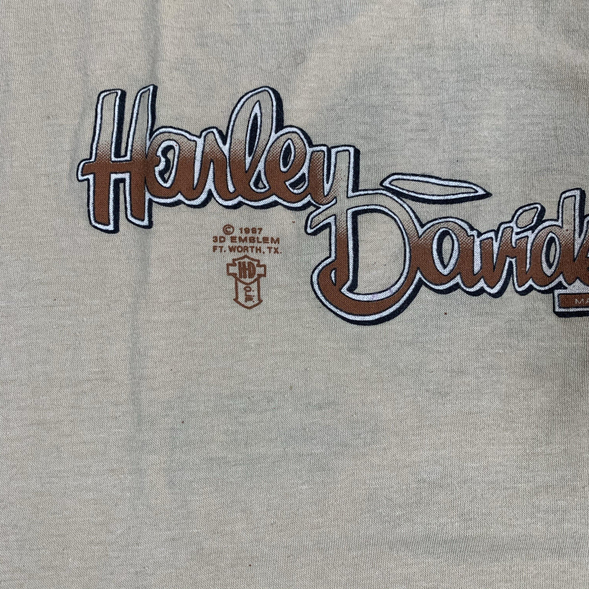 Vintage Harley-Davidson &quot;Ezekiel&#39;s Wheel&quot; 3D Emblem T-Shirt - jointcustodydc