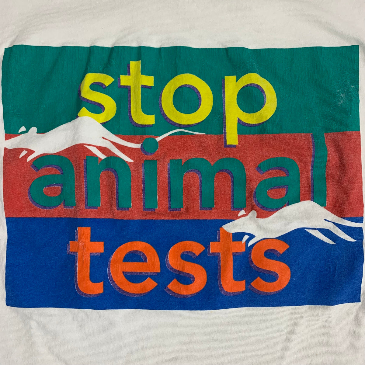 Vintage People For The Ethical Treatment Of Animals &quot;Stop Animal Tests&quot; T-Shirt