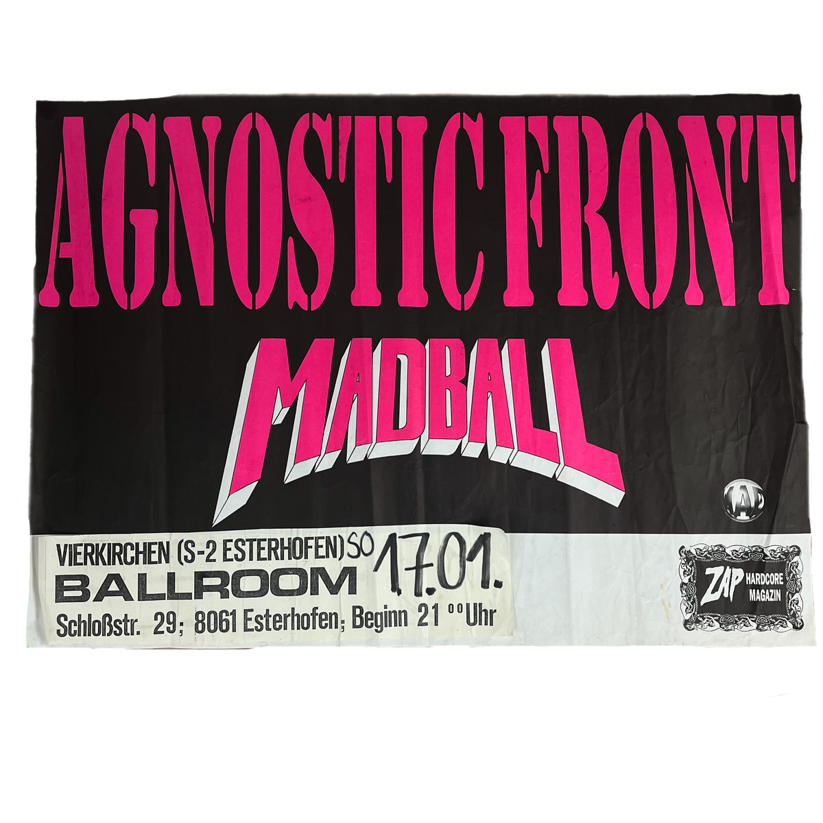 Vintage Agnostic Front Madball &quot;ZAP Hardcore Magazin&quot; Poster