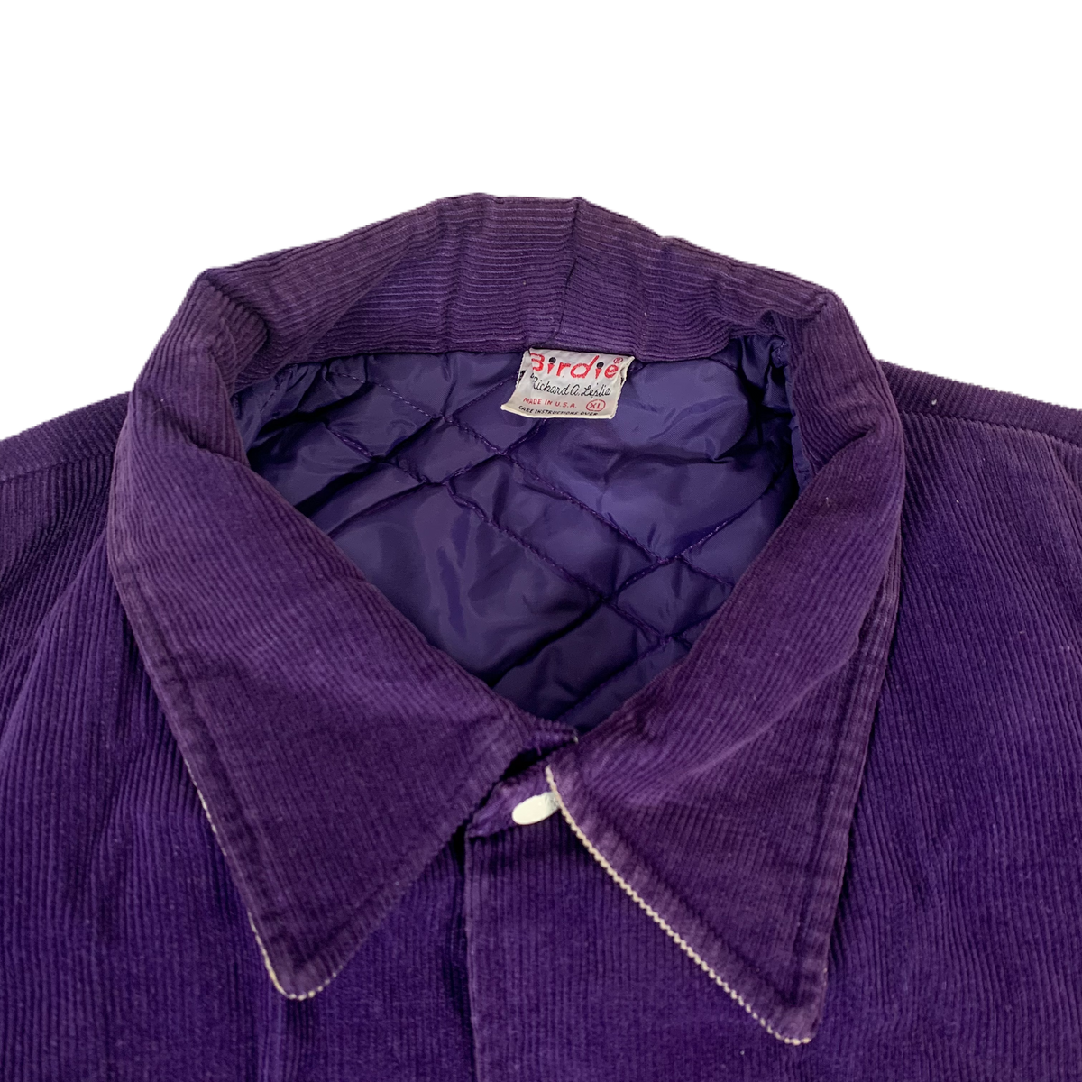 Vintage Birdie &quot;Quilted&quot; Purple Corduroy Jacket