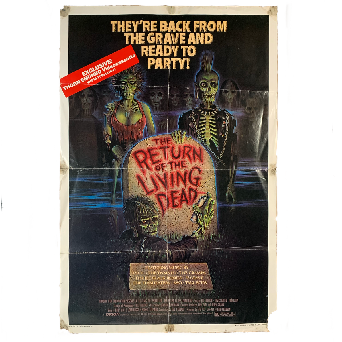Vintage Original 1985 The Return Of The Living Dead Thorn One Sheet Poster 
