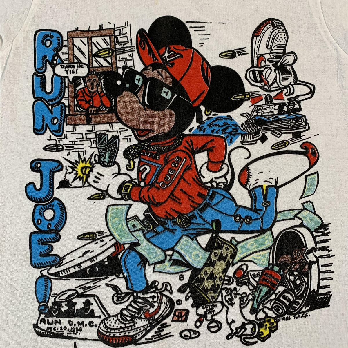 Vintage Mickey Mouse Bootleg &quot;Run Joe!&quot; Ringer - jointcustodydc