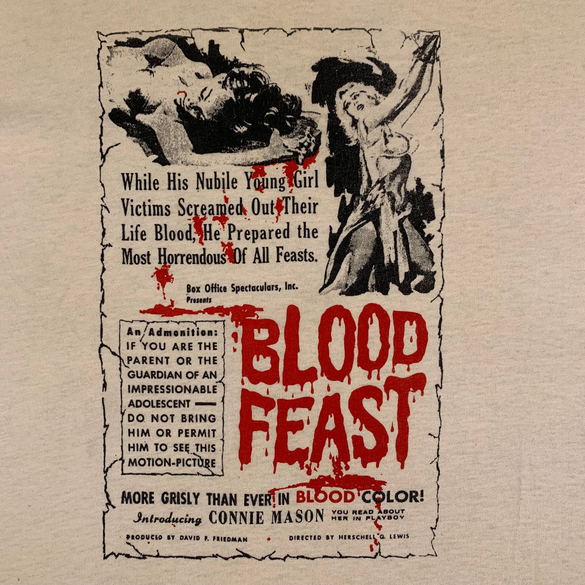 Vintage Blood Feast &quot;Blood Color&quot; Herschell G. Lewis T-Shirt