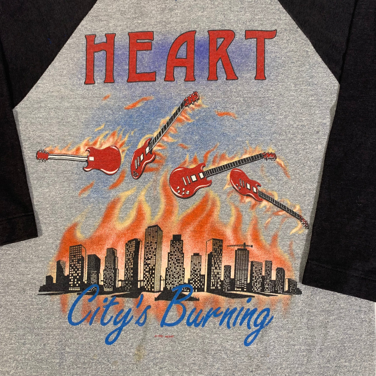 Vintage Heart &quot;City&#39;s Burning&quot; Raglan Shirt