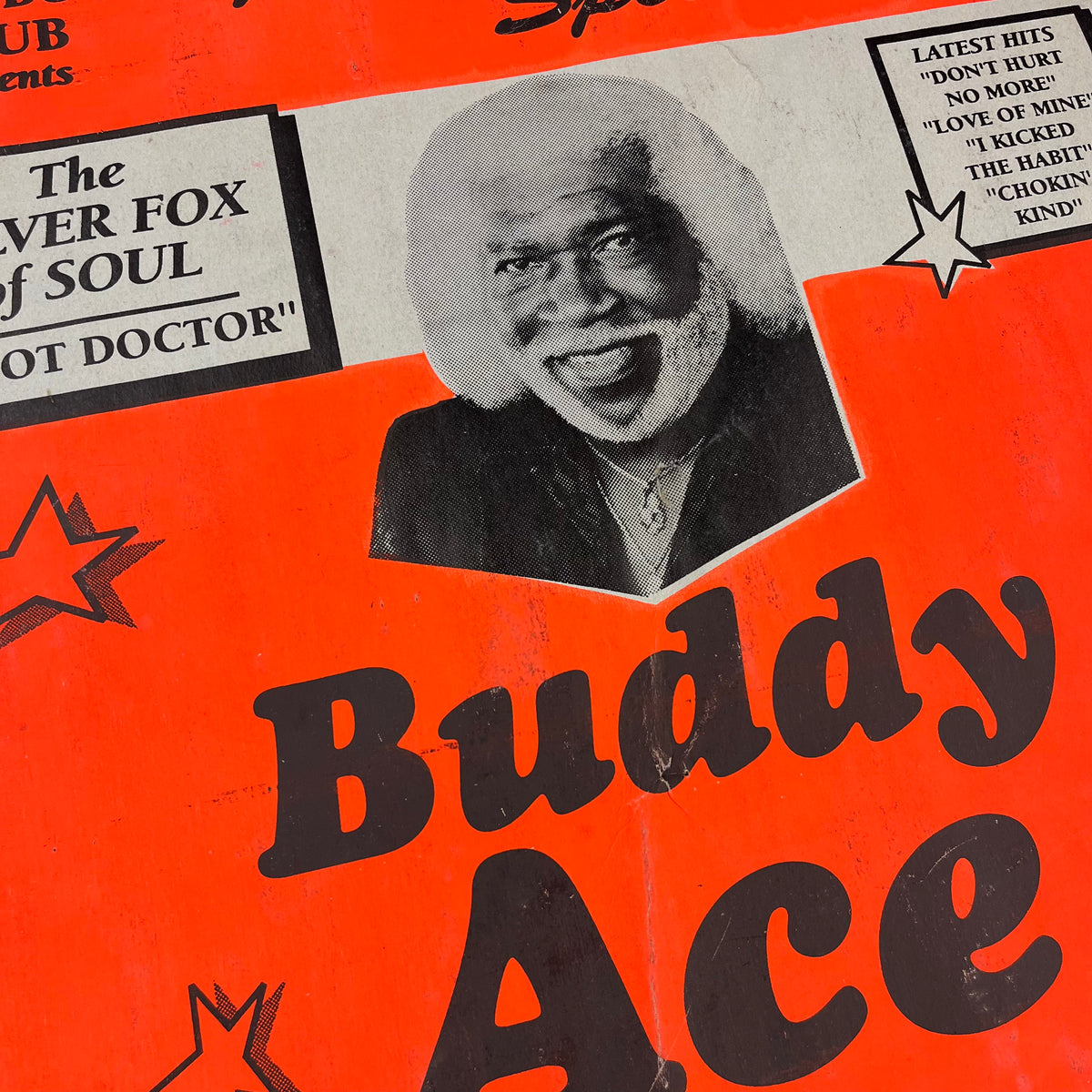 Vintage Douglas Playboy Club Presents Buddy Ace &quot;The Silver Fox Of Soul&quot; E. Rodney Jones Baton Rouge Show Poster