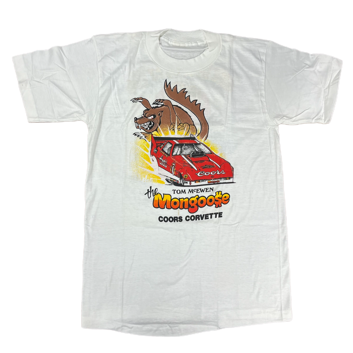 Vintage Tom McEwen &quot;The Mongoose&quot; Coors Corvette T-Shirt