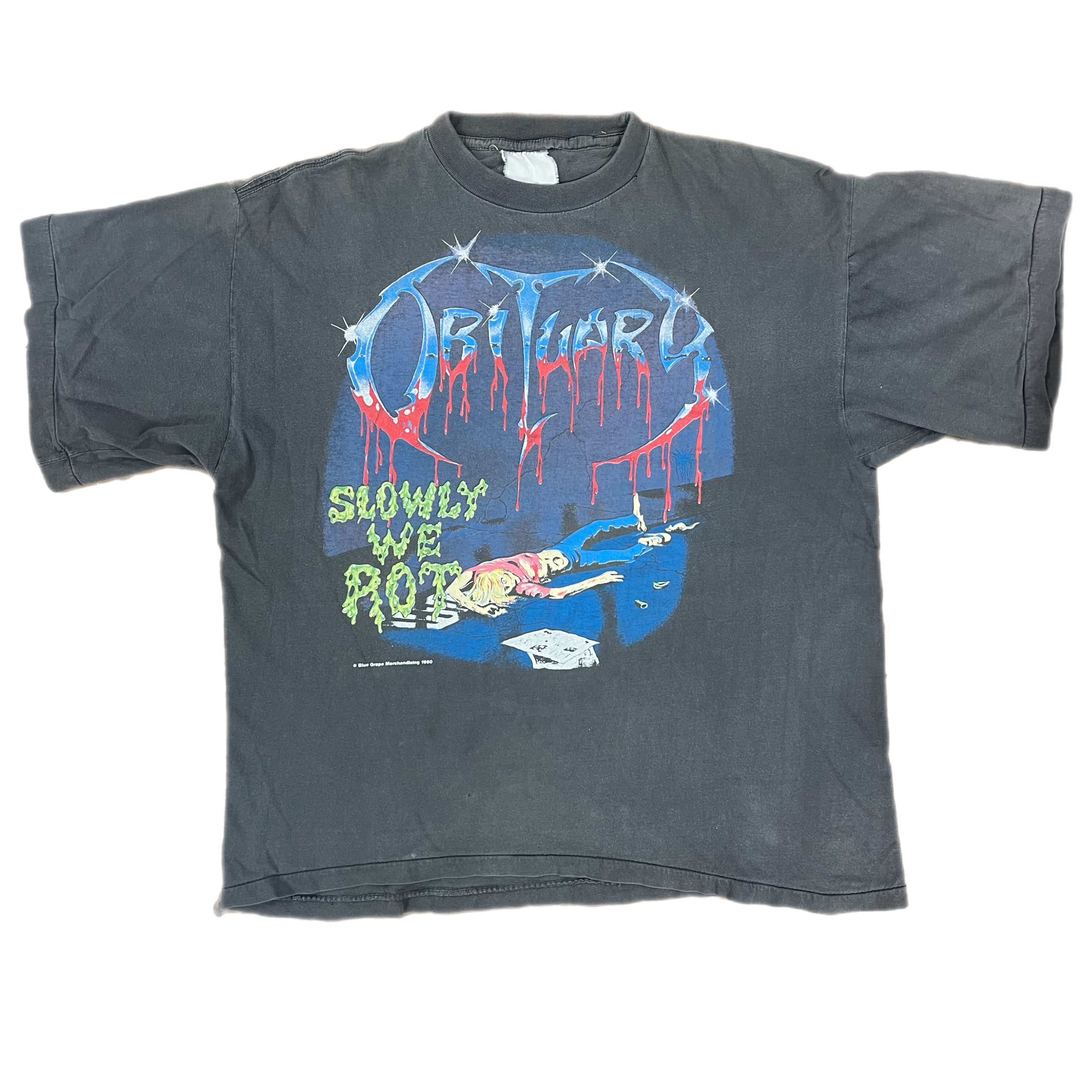 ミュージシャン Obituary-slowly we rot set tour shirts- Obituary 