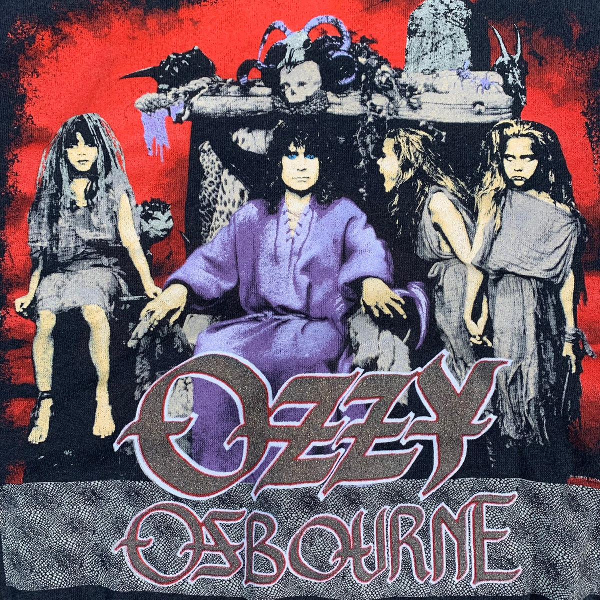 Vintage Ozzy Osbourne No Rest For The Wicked &quot;Stage Crew&quot; Zip-Up Hoodie