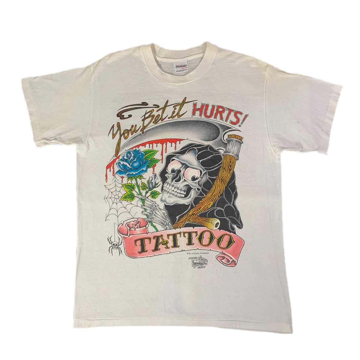 Vintage Bob Olson Guy Aitchison Custom Tattooing Chicago &quot;J.D. Crowe&quot; T-Shirt