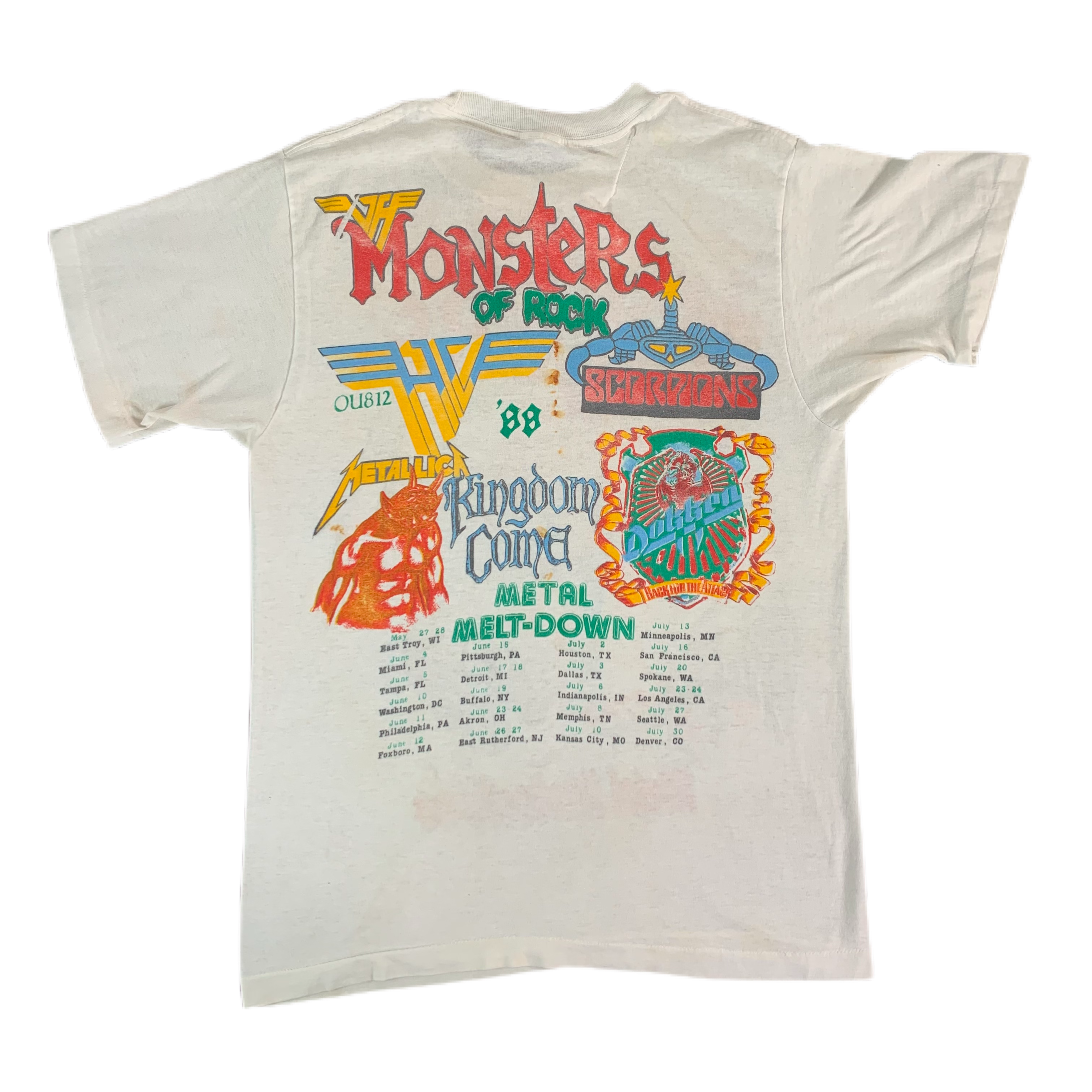 ekstra Kræft Goneryl Vintage Monsters Of Rock “Metal Madness '88” Parking Lot T-Shirt |  jointcustodydc