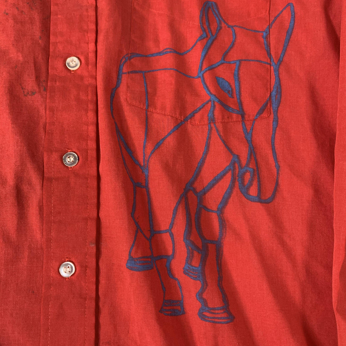 Vintage Hand Painted “Horse” Button Up Shirt - jointcustodydc