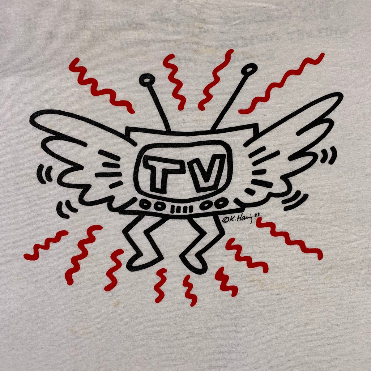 Vintage Keith Haring TV &quot;The Comic Art Show&quot; Whitney Museum T-Shirt