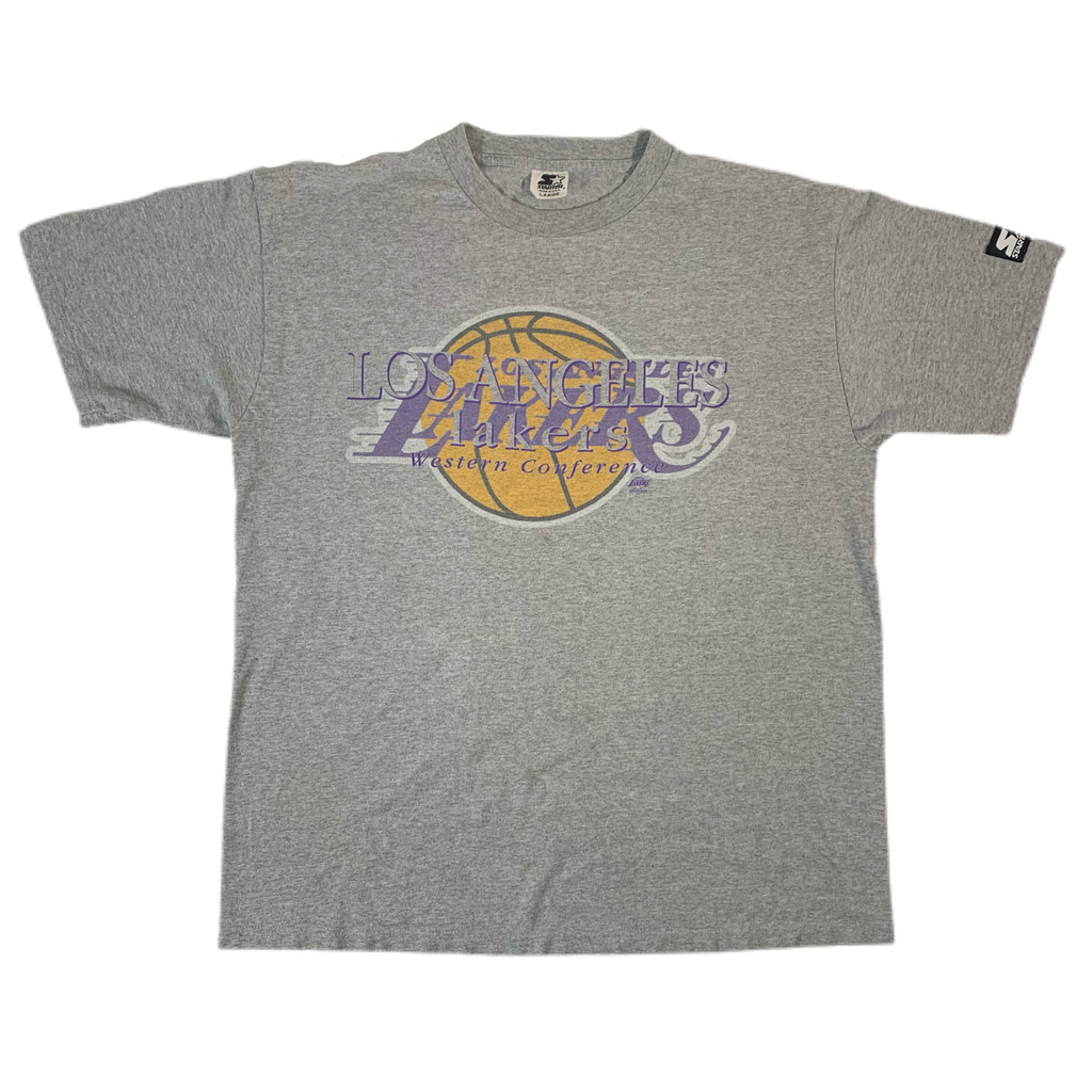 VINTAGE STARTER NBA LOS ANGELES LAKERS TEE SHIRT SIZE LARGE MADE IN USA