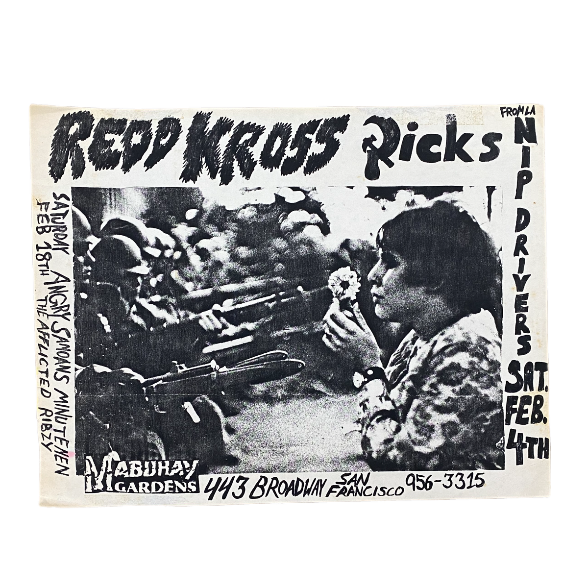 Vintage Redd Kross &quot;Mabuhay Gardens Feb 4th&quot; Dicks Flyer