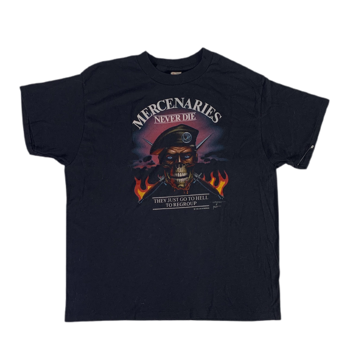 Vintage Mercenaries Never Die &quot;They Go To HELL&quot; T-Shirt