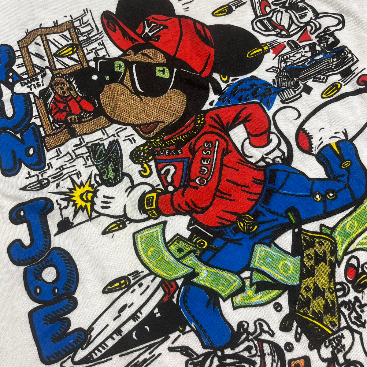 Vintage Mickey Mouse Fan Made &quot;Run Joe!&quot; T-Shirt