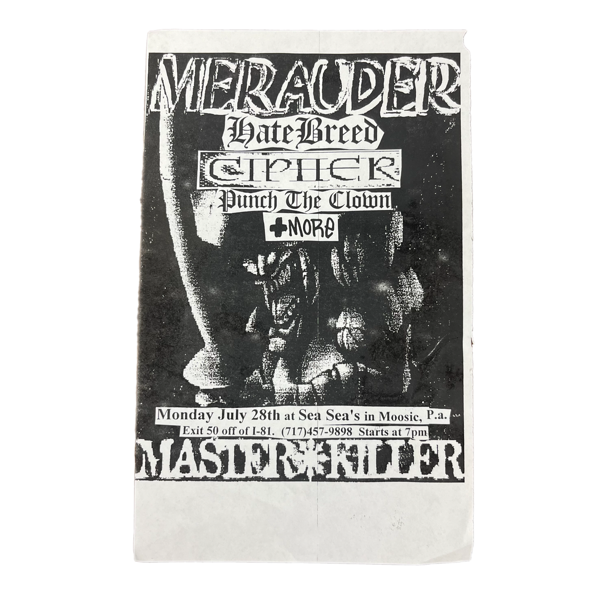 Vintage Merauder Hatebreed &quot;Sea Sea&#39;s&quot; PA Show Flyer