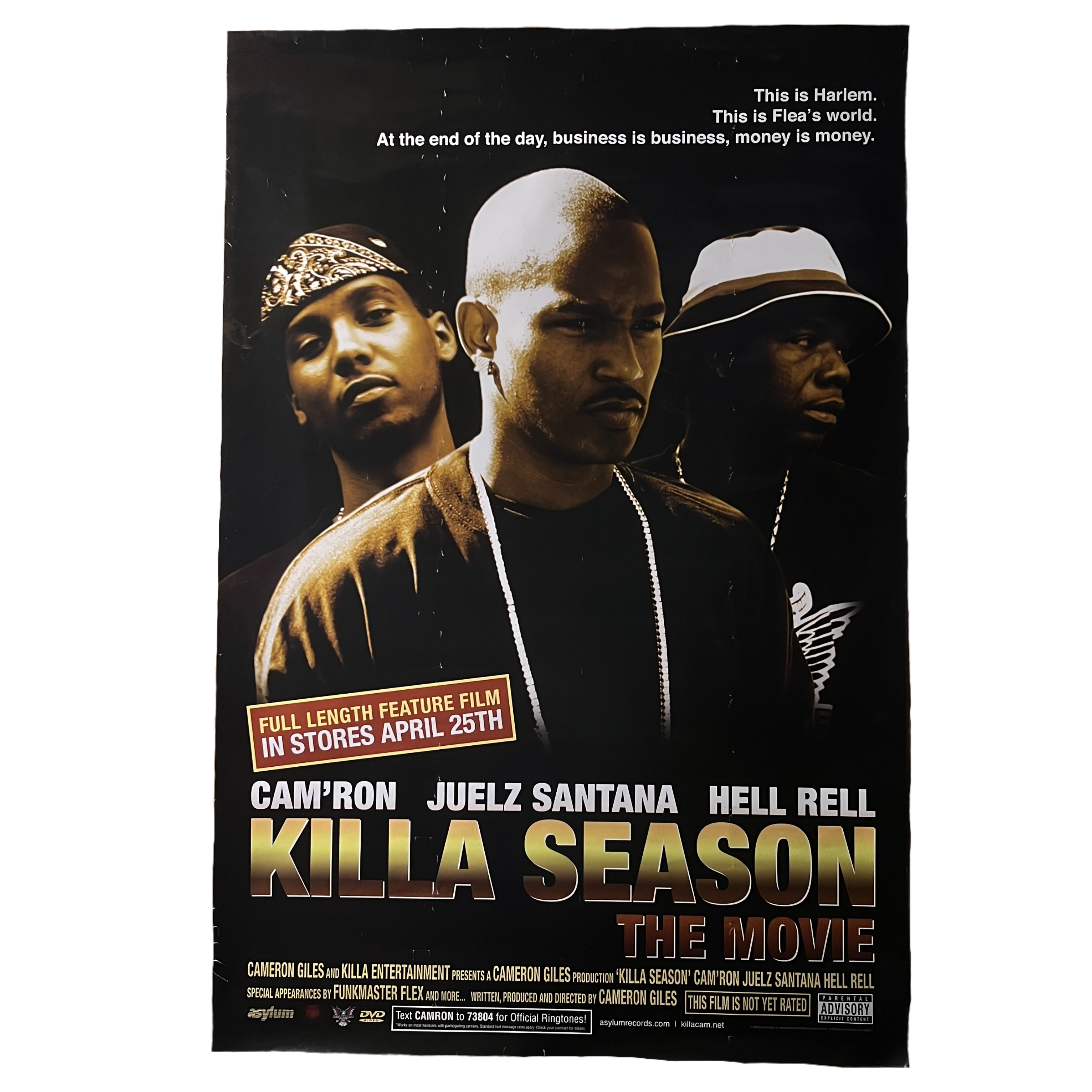 Vintage Cam'ron Killa Season Killa Entertainment Promotional Movie Poster