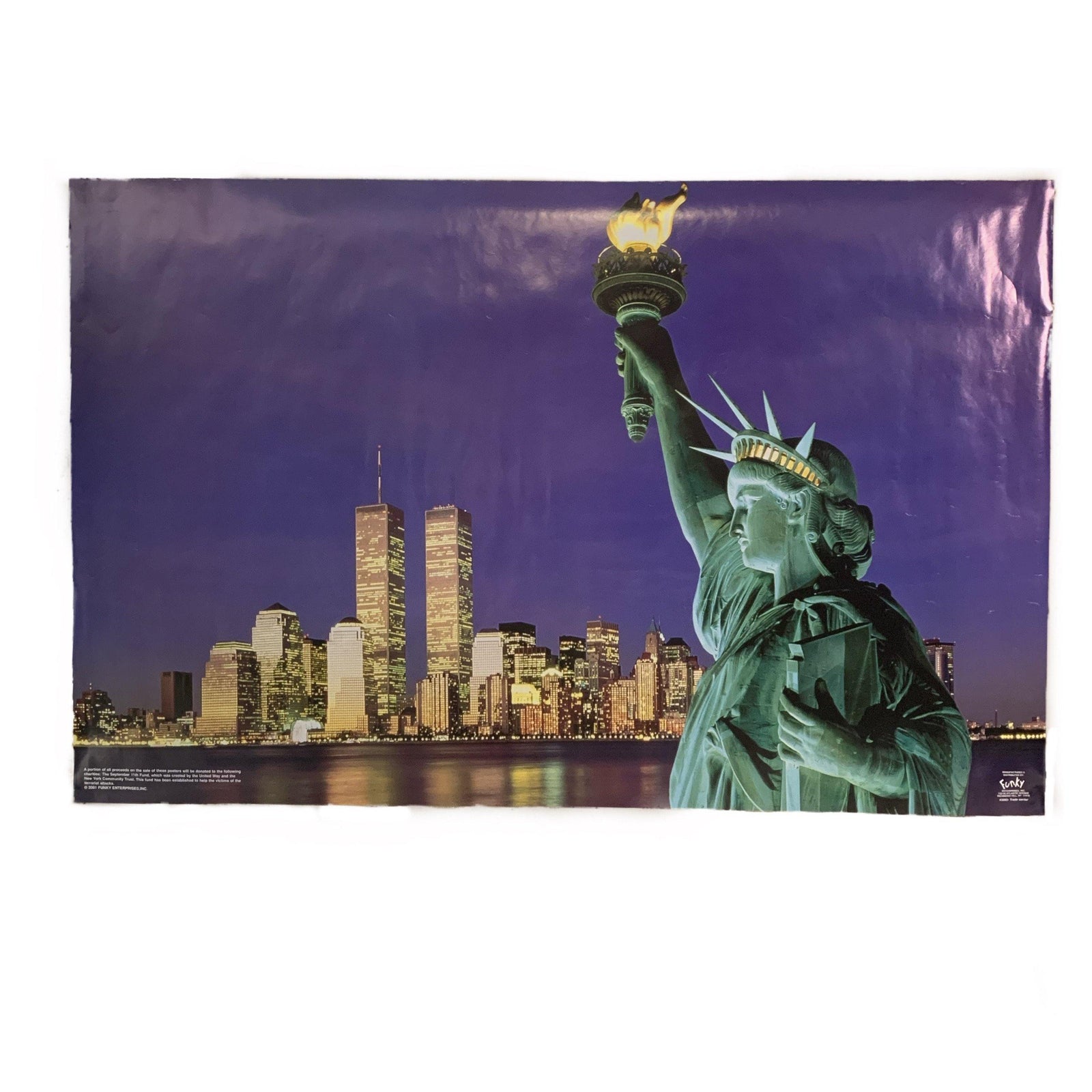 Vintage original world trade center twin tower september 11 poster