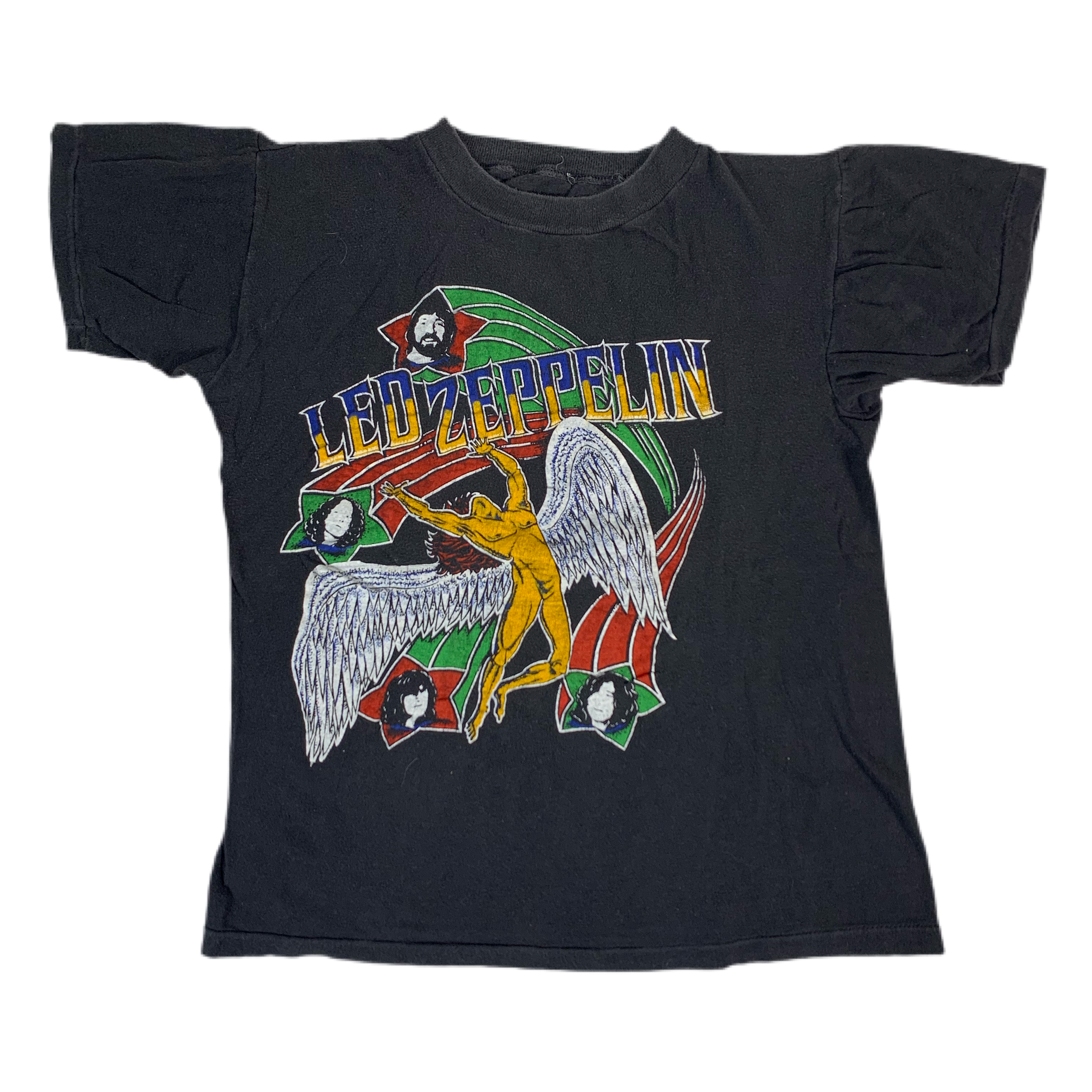 ミュージシャン LED ZEPPELIN A NEW DAY WILL DAWN TSHIRT 1984 Led Zeppelin Band Shirt Vintage 80s Tee Icarus Concert