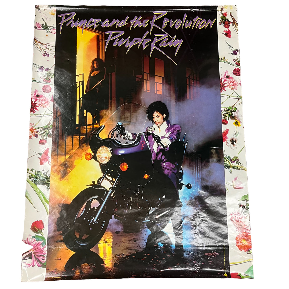 Vintage Prince And The Revolution &quot;Purple Rain&quot; Warner Brothers Promotional Subway Poster