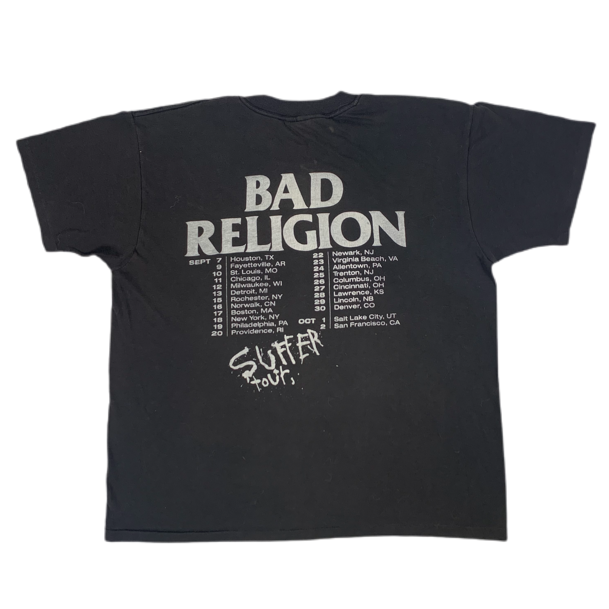 BAD RELIGION SUFFER 1989ツアーTシャツL BAD RELIGION SUFFER 1989ツアーTシャツL Vintage Bad Religion