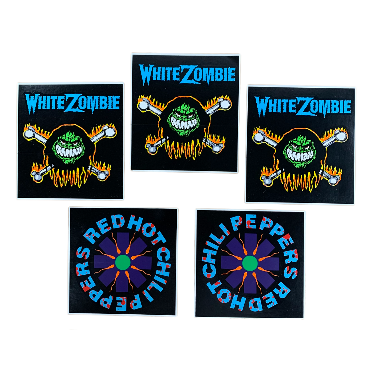 Vintage White Zombie + Red Hot Chili Peppers Sticker Lot
