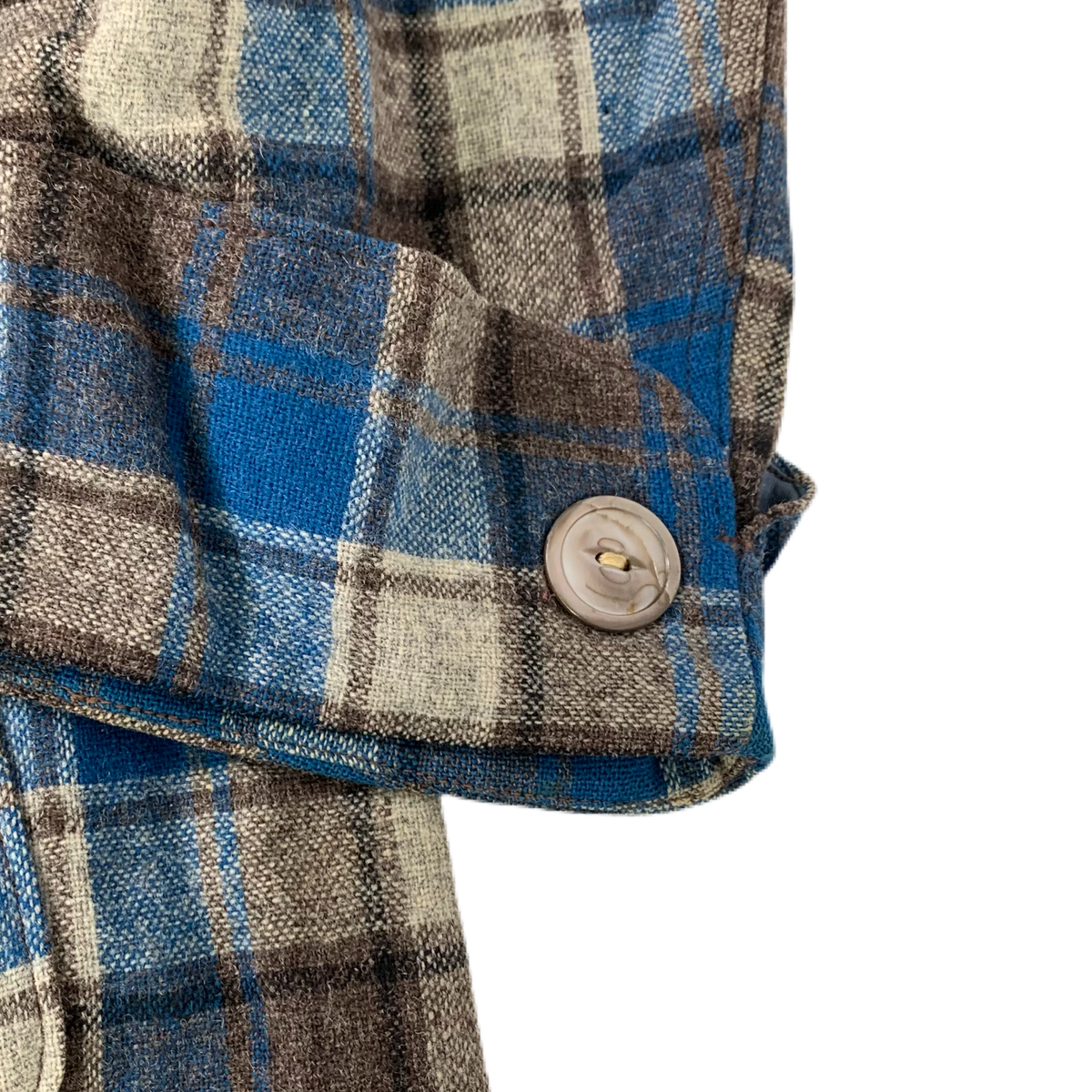 Vintage Pendleton Made In U.S.A. &quot;Blue Tartan Plaid&quot; Virgin Wool Robe