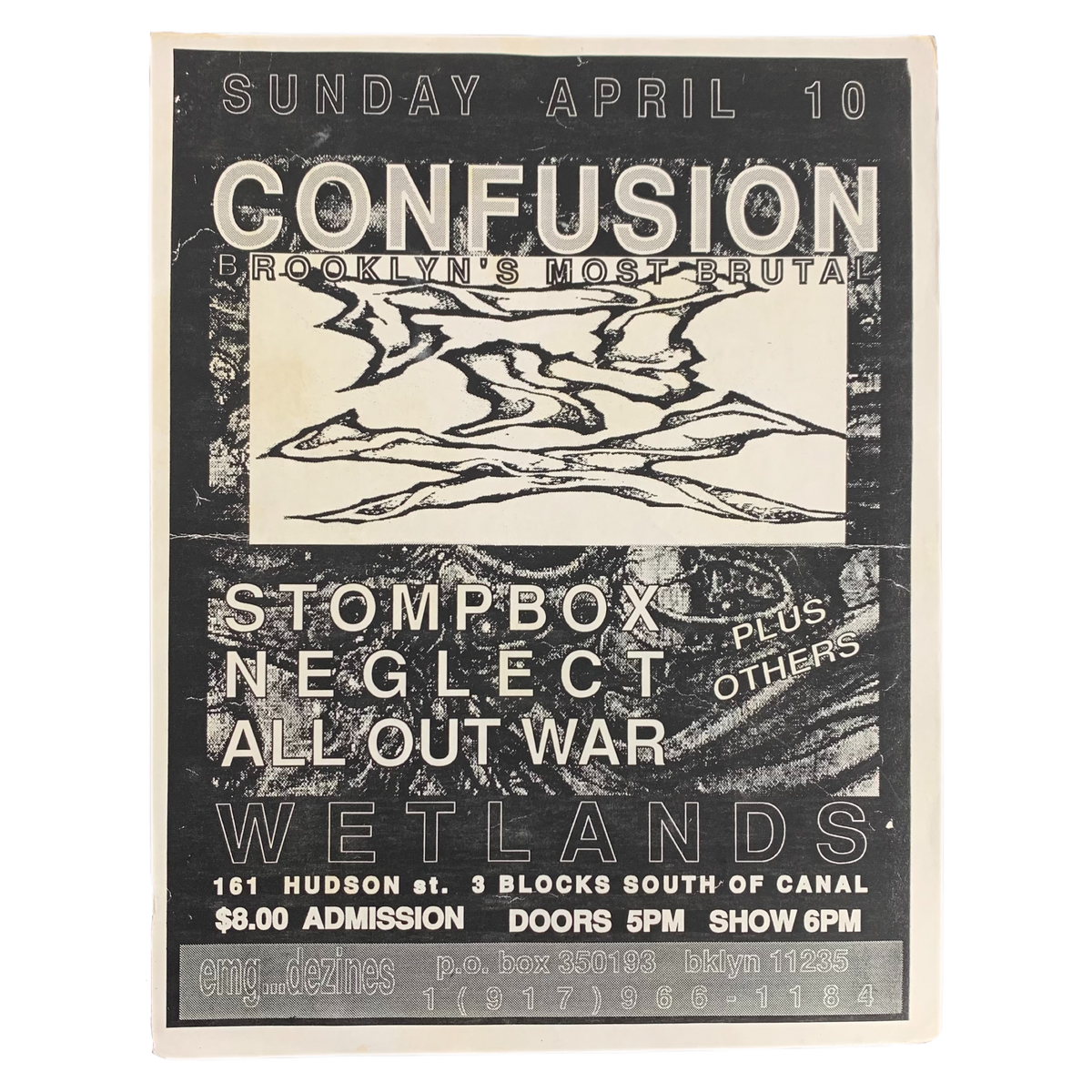 Vintage Confusion &quot;Brooklyn&#39;s Most Brutal&quot; Neglect All Out War Flyer