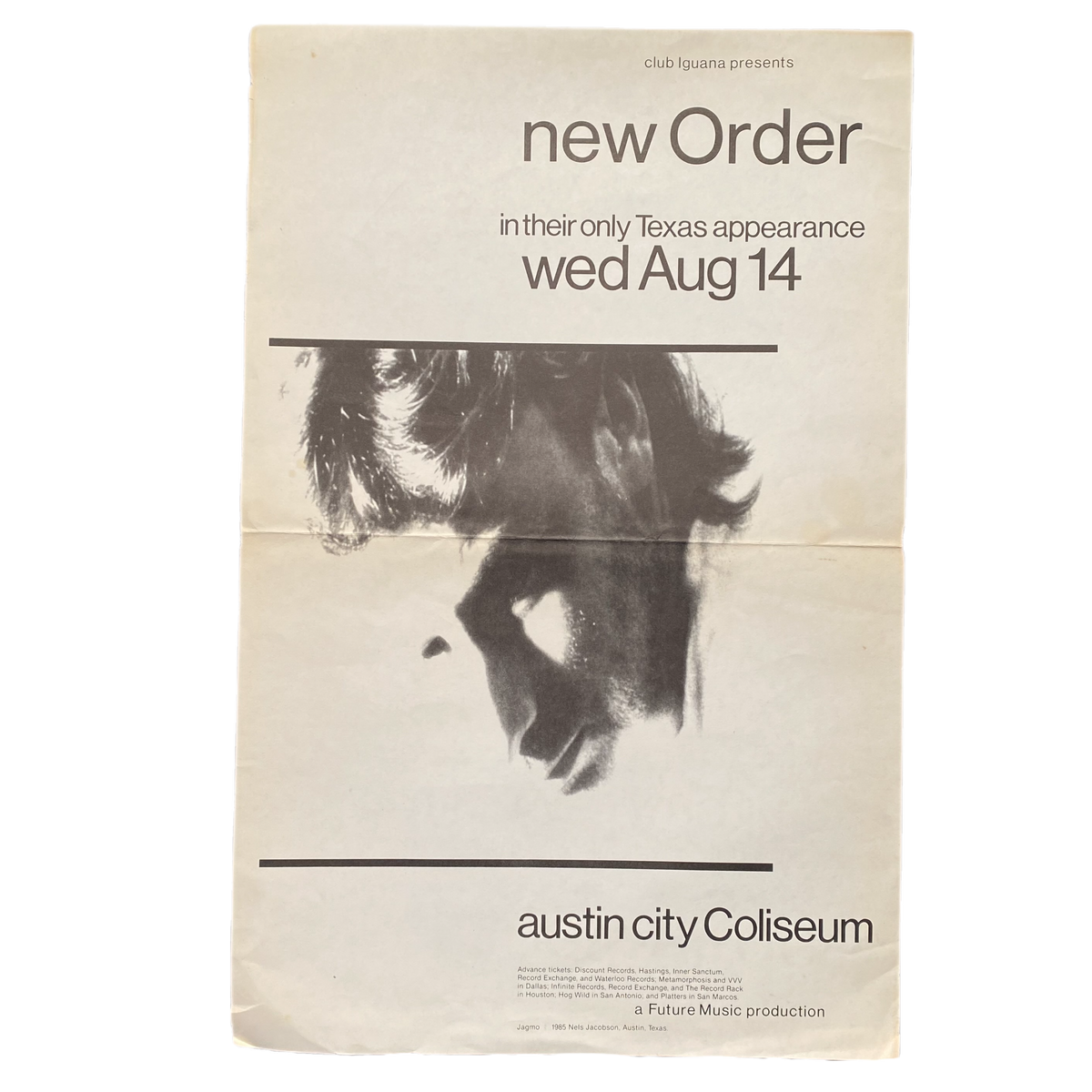 Vintage New Order &quot;Low Life&quot; Peter Saville 1985 Texas Poster